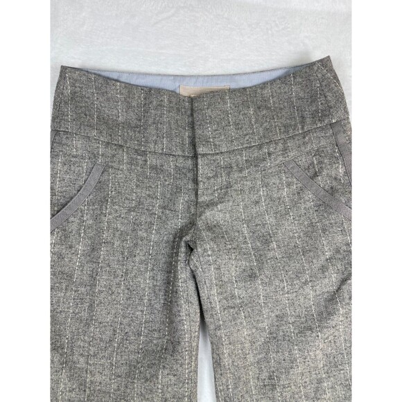 Cidra Pants Womens Size 2 (29x30) Wide Leg Mid Rise Wool Gray Striped Dressy - Picture 2 of 10
